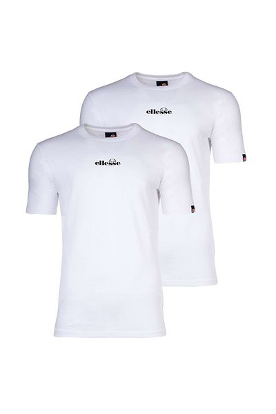Ellesse OLLIO Herren Ticket – 2er Pack, Baumwolle Oberteil, Rundhals, kurz Logo, einfarbig