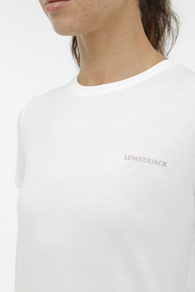 lumberjack Γυναικείο κοντομάνικο μπλουζάκι Wl Laura 11 3fx Ecru