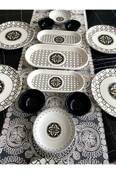 VENÜS HOME DECORATION Liva Model 15 Piece Breakfast Set for 6 People