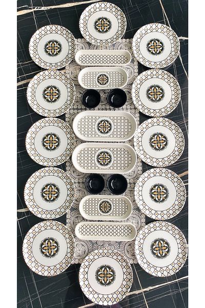 VENÜS HOME DECORATION Liva Model 22 Piece Breakfast Set for 12 People