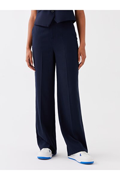 LC Waikiki Dámské kalhoty standardního střihu rovného lněného vzhledu