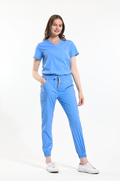 Wio Uniform Jogger Kadın Likralı Doktor Hemşire Cerrahi Üniforma Takımı - Buz...