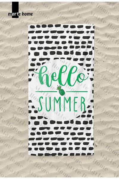 Marte Home Hello Summer Y - Printed Beach Towel