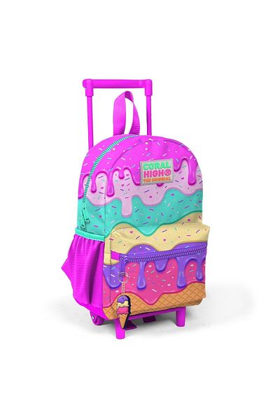 Coral High Little Nest Backpack with Squeegee Pink Colorful Ice Cream Pattern Two Compartments 24031