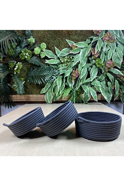 MaVaux Набір з 3 кошиків з бантиками - плетені з джутового шнура, декоративні