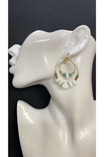 Porsuk Alternatif أقراط نسائية مصنوعة يدوياً من الخرز السيراميكي