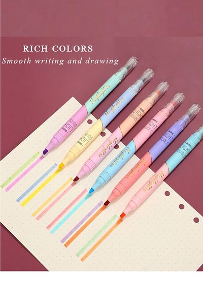 Vox Art 12 Color Highlighter Set 6 Pieces Pastel Highlighter