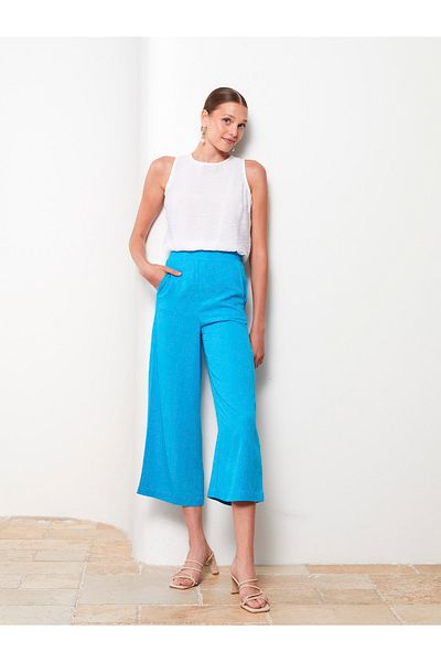 LC Waikiki Hohe Taille, bequeme Passform, gerade Damenhose mit Taschendetail