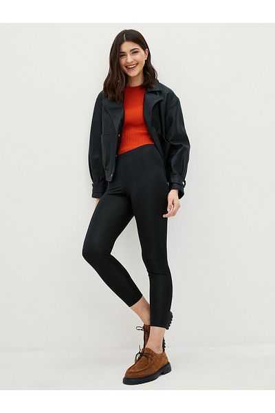 LC Waikiki Einfarbige Damen-Leggings – elastische Taille