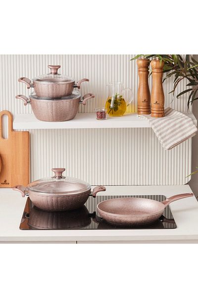 Cookplus Biogranit Dream 7 Piece Cookware Set Rose