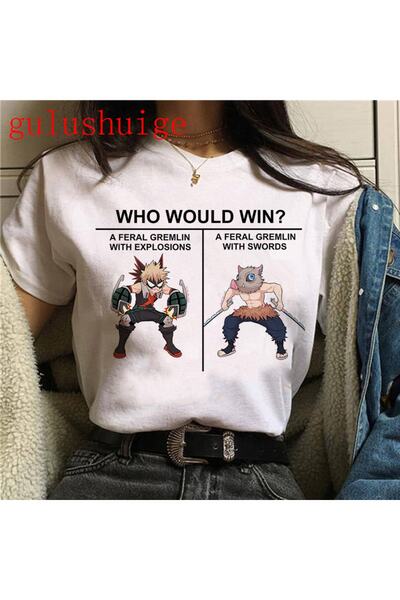 GALASHOP Kimetsu No Yaiba تي شيرت كارتوني مضحك Mod9e