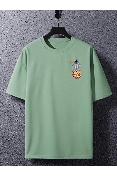 Machetta Μπλουζάκι Unisex The Galaxy Planet Printed Oversize Crew Neck Tshirt