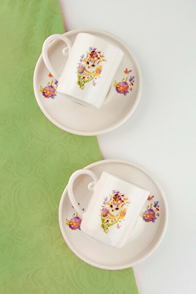 Bursa Porselen Dekor Kitty Coffee Cup Set for Two