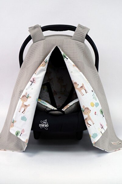 Masallar Diyarı Vizon/ceylan Poplin Puset Örtüsü Ve Minderi