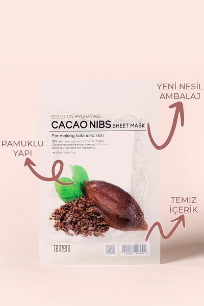 TENZERO 10 Pack Skin Revitalizing Moisturizing and Balancing Cocoa Transparent Cotton Mask Korea