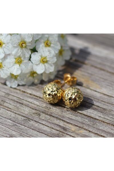 Ervam Kuyumculuk 925 Ayar Gümüş Kristal Kalemli Top Küpe