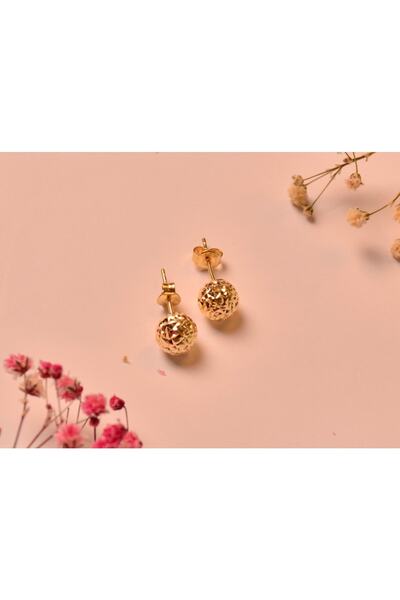 Ervam Kuyumculuk 925 Ayar Gümüş Kristal Kalemli Top Küpe