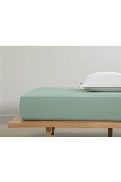 English Home Pamuklu Çift Kişilik Lastikli Çarşaf 160x200 Cm Çağla Yeşili