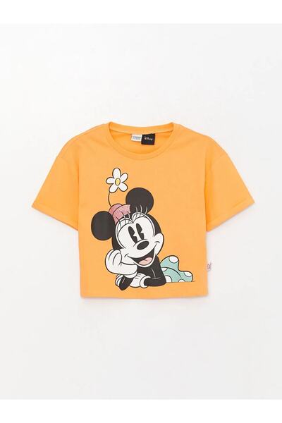 LC Waikiki Lcw Kids Bisiklet Yaka Minnie Mouse Baskılı Kısa Kollu Kız Çocuk T...