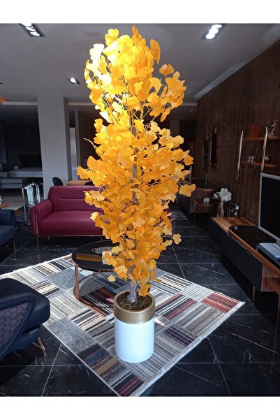 ERHAN FLOWERS 180 Cm Sarı Sakura Ağacı Şık Darbuka Saksıda