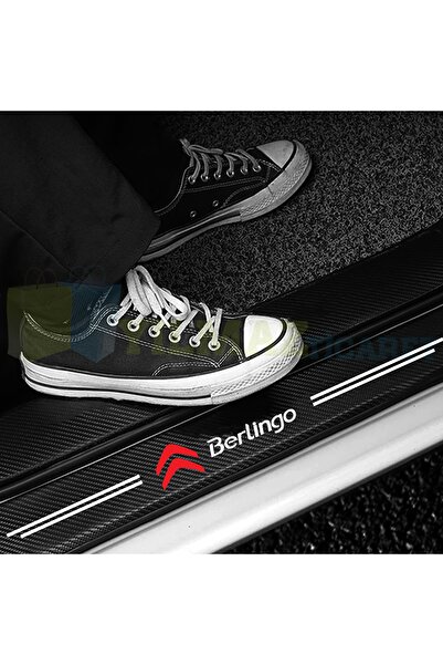 yılmazetic Citroen Berlingo Uyumlu Logo Karbon Kapı Eşiği Koruma Araba Etiket...