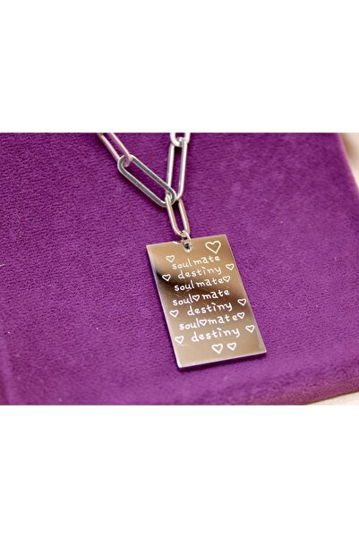 Vitastyle Silver Soul Mate Destiny Written Imprint Necklace