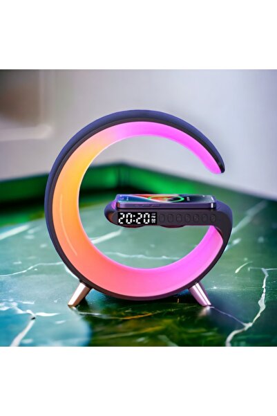 marketamcam -15w Kablosuz Şarj Standlı Bluetooth Hoparlör Rgb Gece Lambası