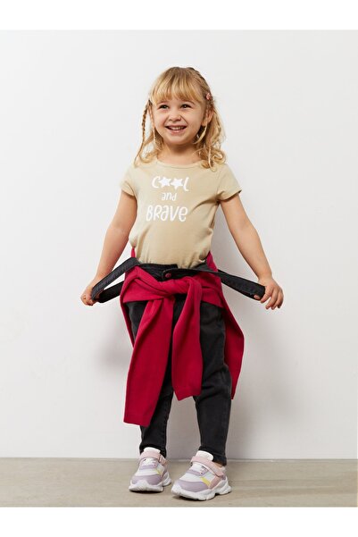 LC Waikiki Crew Neck Short Sleeve Printed Cotton Baby Girl T-Shirt