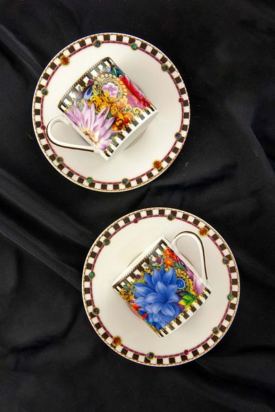 Bursa Porselen Dekor Eliza Gold Coffee Cup Set for Two