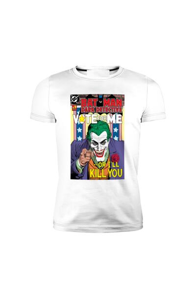 GALASHOP Joker Basklı Beyaz Tişört Unisex