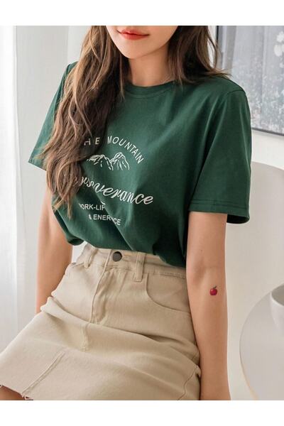 AFROGİYİM Women's Perseverance Printed Oversize T-shirt