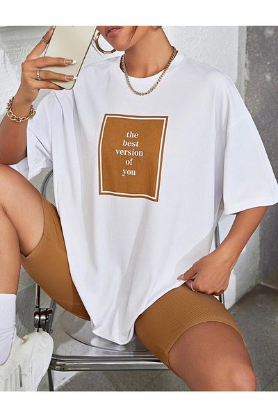 AFROGİYİM Γυναικείο μπλουζάκι The Best Vision Printed Oversize