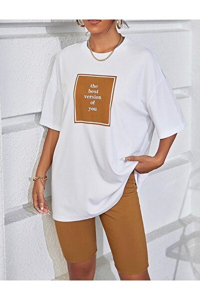 AFROGİYİM Γυναικείο μπλουζάκι The Best Vision Printed Oversize