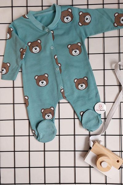 BEBECİBURADA Panda Printed Baby Jumpsuit