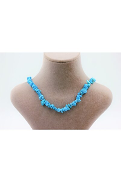 MYTAKIAĞACIMFH يمكن تمديد قلادة الحجر المكسور المثيرة والمخيفة من حجر الفيروز الفيروزي على السلسلة دون رغبة