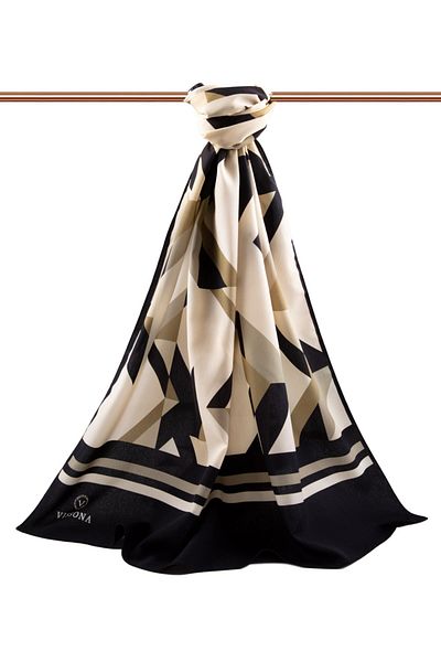 Vissona Γυναικείο σάλι Luxury Medina Silk Μαύρο