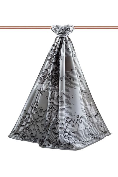 Vissona Γυναικείο σάλι πολυτελείας Medina Silver Silver-5