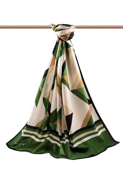 Vissona Γυναικείο σάλι πολυτελείας Medina Silk Emerald Green