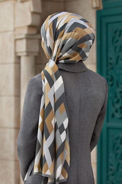 Vissona Γυναικείο σάλι πολυτελείας Medina Silk Grey-3