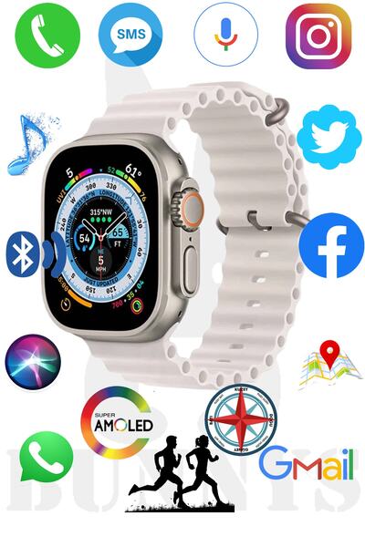 RABBİT STORE Oppo A95 Uyumlu Akıllı Saat Watch 8 Ultra 49mm Amoled Ekran Konu...