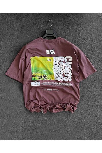Machetta Μπλουζάκι μεγάλου μεγέθους Chaos *** Sick Printed Oversize Crew Neck Tshirt