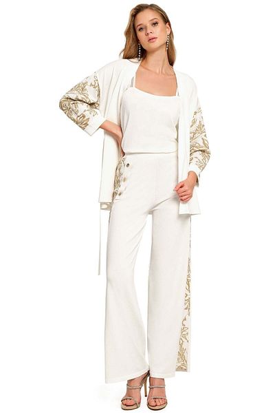 Guitar Wide Leg Ecru Knitwear Trousers