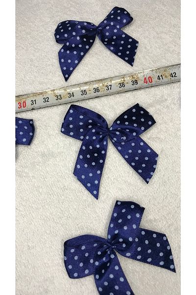 Ozpas Φιόγκος Σατέν Navy Blue Polka Dot 10τμχ