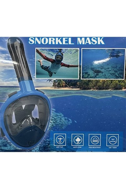 BERMUDA Blue Full-face Kids |xs| Full Face Mask Snorkel Set [kf-1]