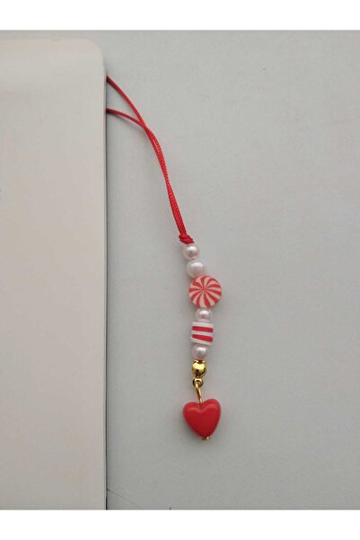 nasclaycollection شماعة هاتف هدية من فيمو، حلية وحقيبة ومحفظة حلية حلوى حمراء