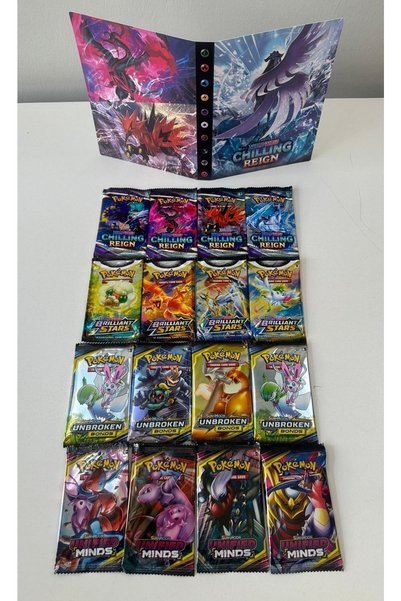 Abetto Market Pokemon Oyun Kartı Set 4 Set Bir Arada 16 Paket Pokemon Kart & ...