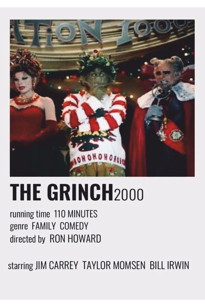 fırsatlar diyarı The Grinch Film Info Card Bilgi Kartı Duvar Posteri