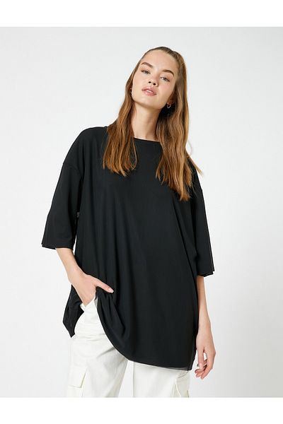 Koton Tricou supradimensionat cu mânecă scurtă cu detaliu din tul