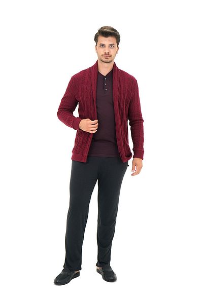 Damat D's Knitwear Cardigan Claret Red