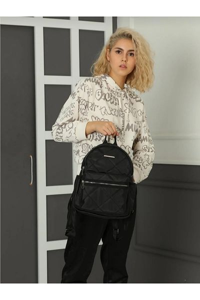 Dadacuq Women's Black Quilted Backpack